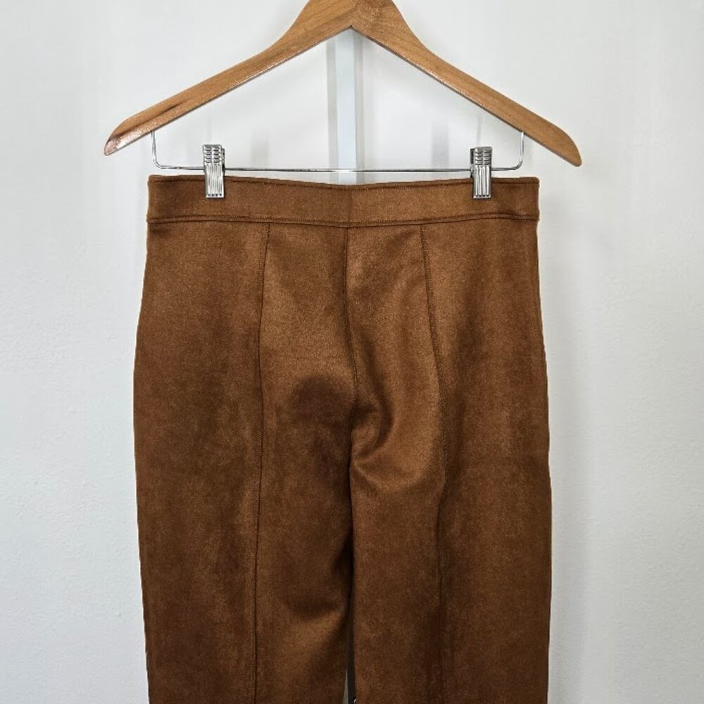 SPANX Faux Suede Flare women's Pants rich caramel Size L  NEW - Picture 5 of 9